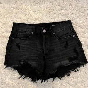 Blank NYC Black Ripped Denim Shorts